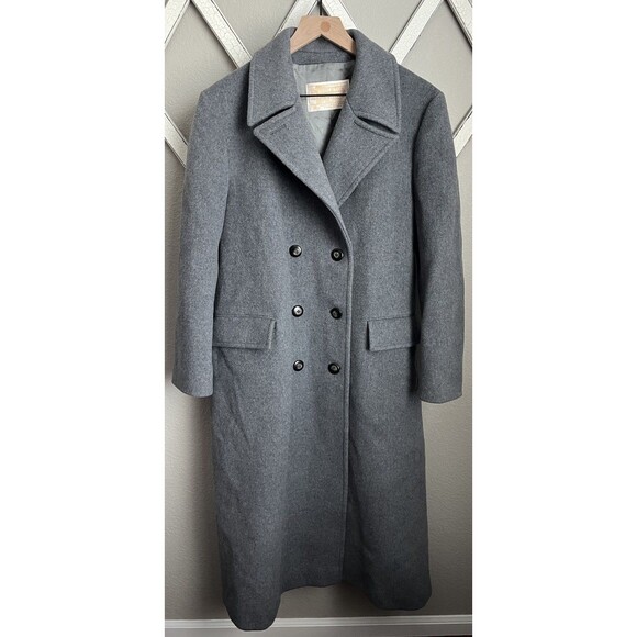 Pendleton Jackets & Blazers - Vtg Pendleton Women's L 100% Virgin Wool Double Breasted Long Overcoat USA -Gray